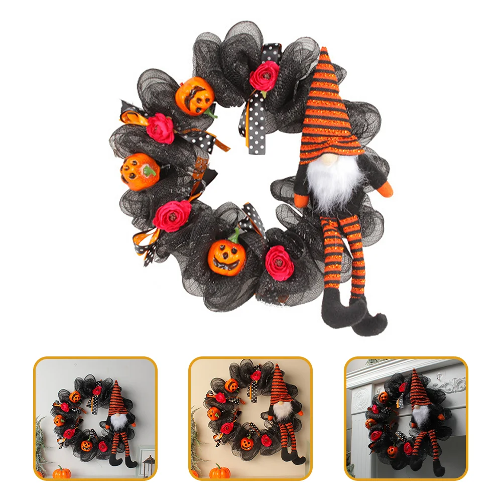 

Wreathdoor Gnome Decorations Hanging Witch Front Garland Leaf Maple Pumpkin Wreaths Thanksgivingsign Ornaments Party Ornament