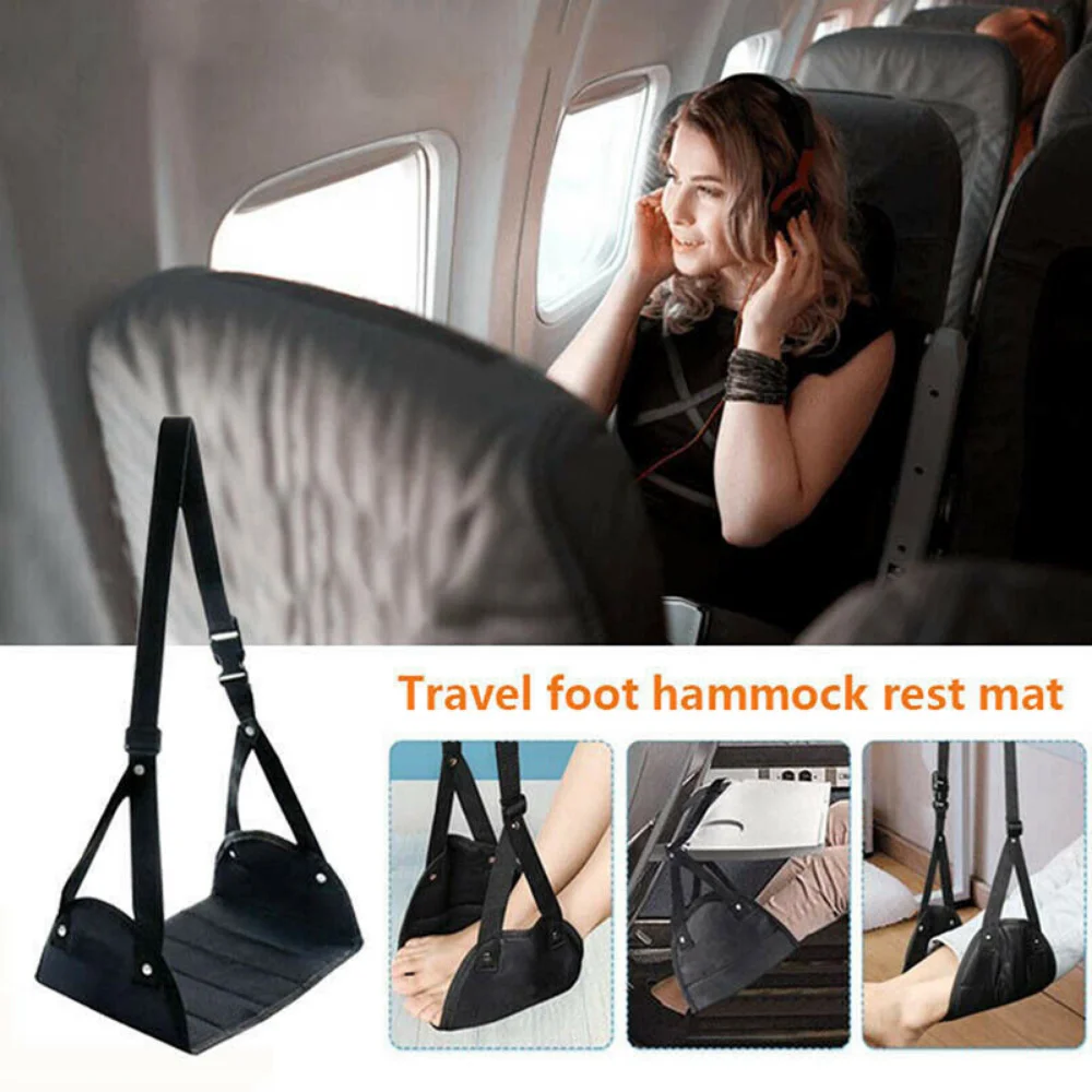 

Adjustable Outdoor Portable Black Comfortable Travel Aircraft Footstool Hammock Indoor Swing Camping Pedal Hammock