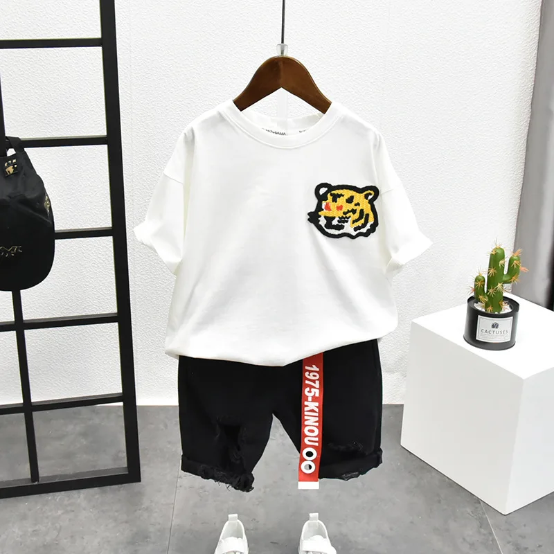 

Summer New Cotton Baby Clothes Set Boys And Girl Cute Cartoon Tops + Shorts 2pcs Kids Children Clothing Suit 2-7Year