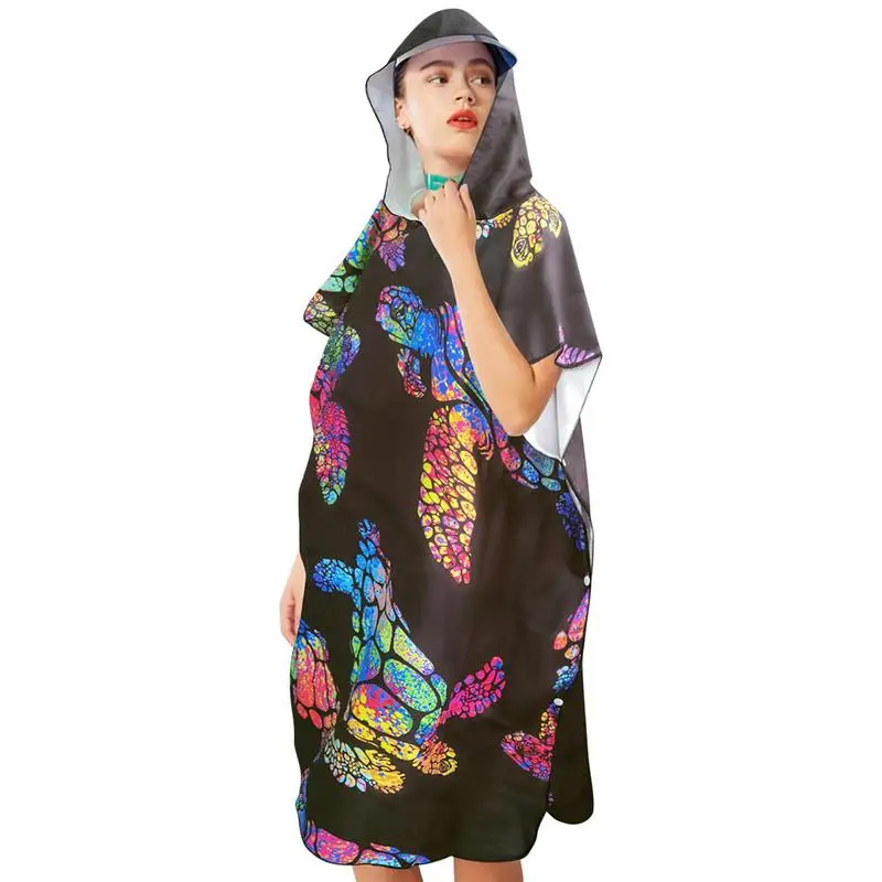 

Beach Poncho Quick-Drying Versatile Surf Poncho Beach Poncho For Men And Women Bath Robe Poncho With Hood Surf Hooded Poncho