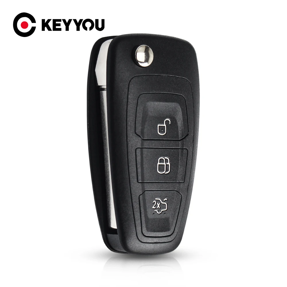 Новинка чехол-брелок KEYYOU с 3 кнопками для Ford Focus Fiesta 2013 складной лезвием HU101 и
