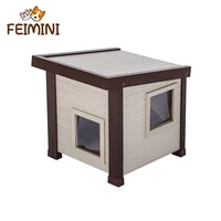 FEIMINI Cat house waterproof sunscreen antiseptic small house outdoor wild cat house large dog pet kennel solid wood dog house