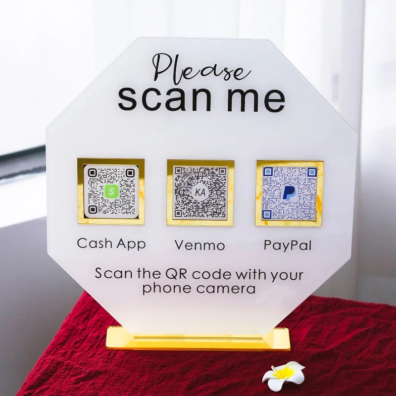 

Пользовательские соцсети QR-код SignBusiness Sign Instagram Facebook Sign Payment Sign Scan To Pay Sign PayPal акриловый дисплей