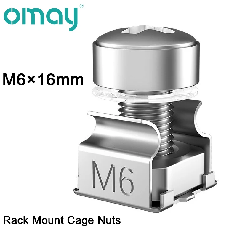 

M6 X 16mm Rack Mount Cage Nuts, Screws and Washers for Server Cabinet Shelves, Routers