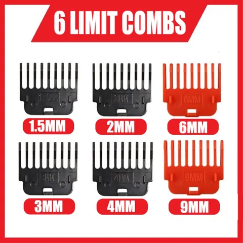 Направляющие для машинки для стрижки волос T9, направляющие для расчески, триммера, направляющие для стрижки, инструменты для стайлинга, насадки совместимые с 1,5 мм, 2 мм, 3 мм, 4 мм, 6 мм, 9 мм, 1 комплект