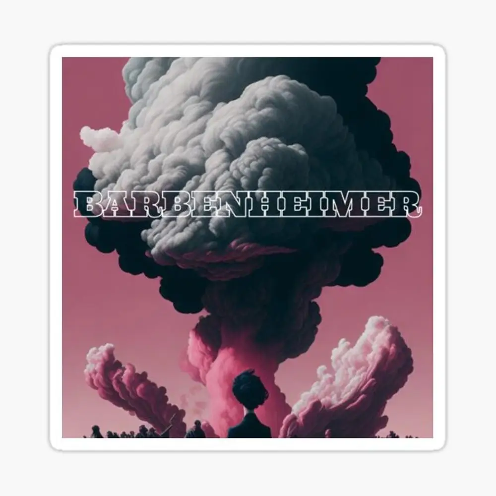 

Наклейка barbenheimer для декора ноутбука, спальни, автомобиля, милый мультяшный модный чемодан для общественных мест