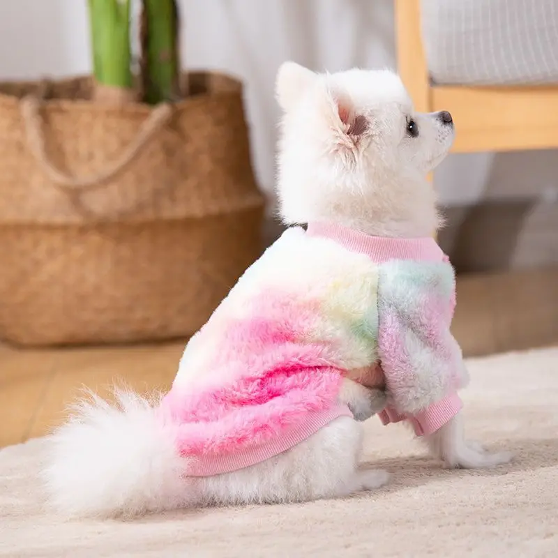 

Winter Warm Fleece Dog Sweaters Pullover Puppy Costume Kitten Round Neck Clothes Comfortable Costume Sweatshirt for Small Dog