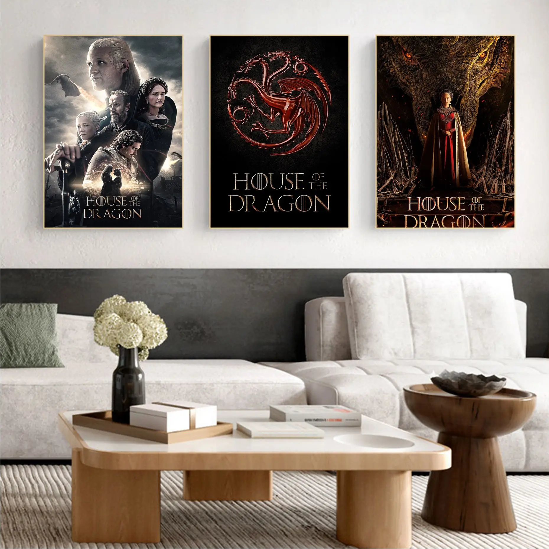 

House Of The Dragon Classic Vintage Posters Retro Kraft Paper Sticker DIY Room Bar Cafe Decor Art Wall Stickers