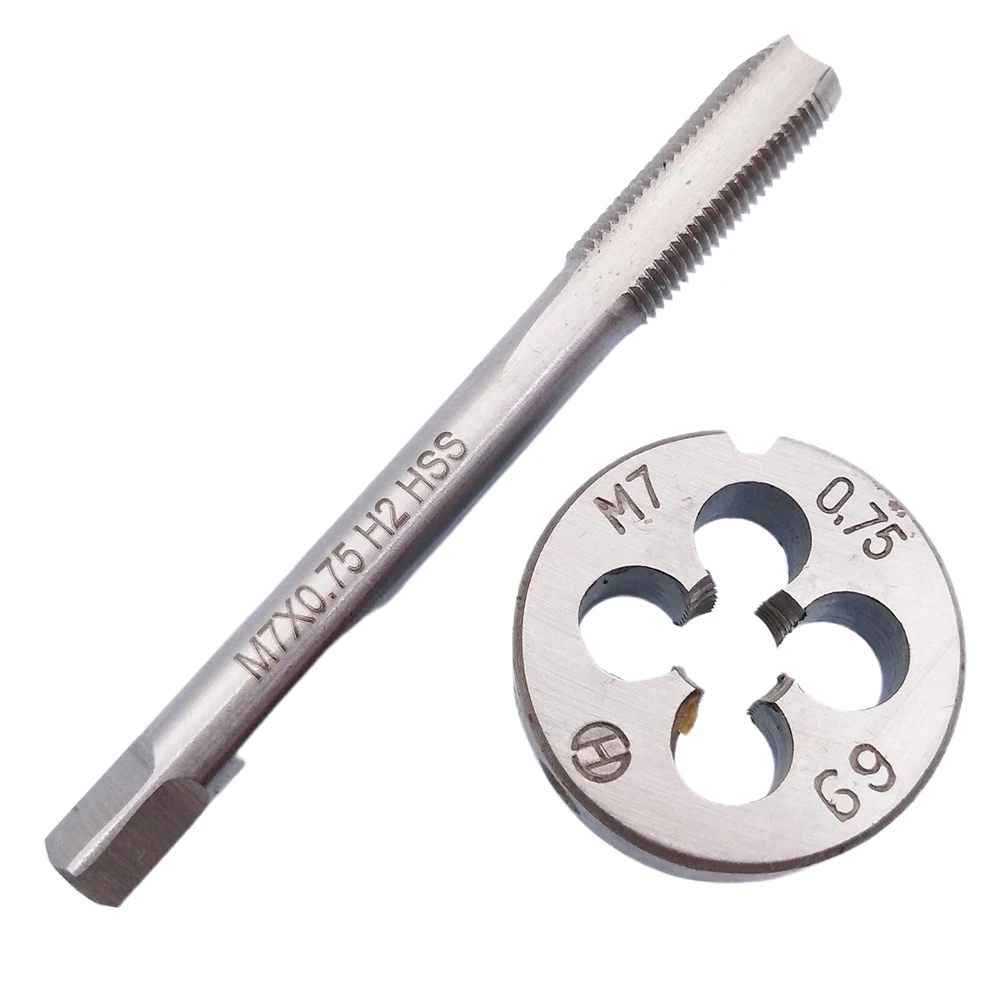 

3 Pcs HSS Tap And Die Set M7*0.5mm Taper And Plug Die Metric Thread Right Hand Tap For Screws Remover Repairing Hand Manual Tool