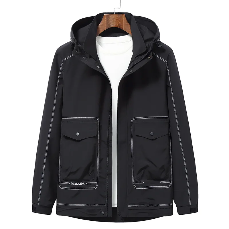 

new arrival fashion suepr large young men's stand collar hooded men's coat jacket Autumn And Winter Casual plus size XL-7XL 8XL