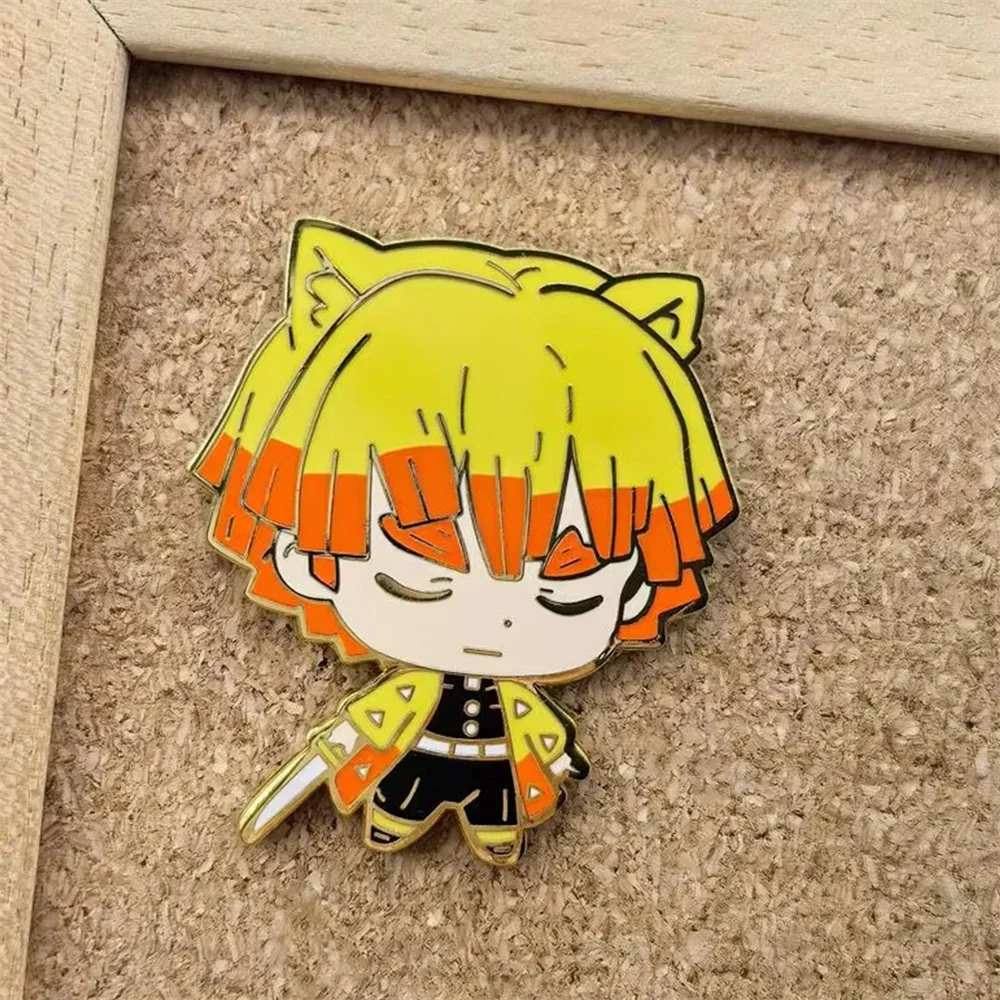Аниме Demon Slayer Agatsuma Zenitsu Hashibira Inosuke значок для косплея эмалированная брошь булавки