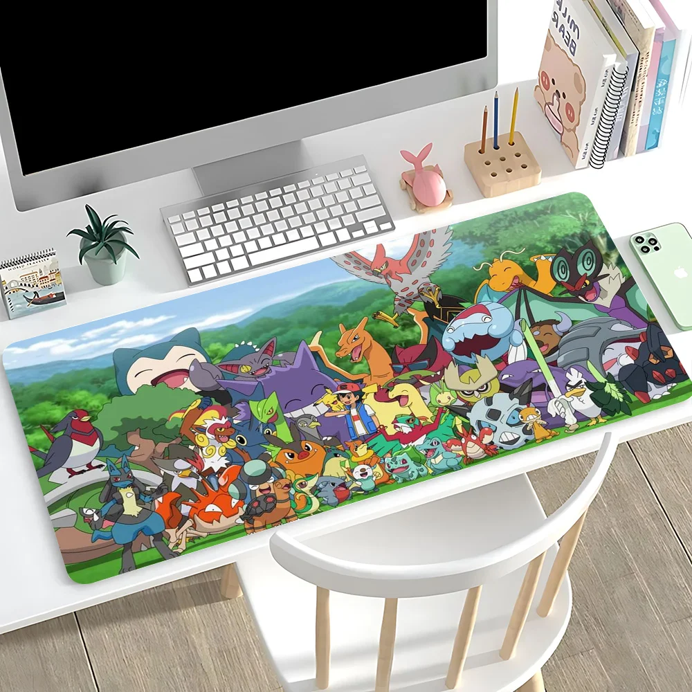 Коврик для мыши с аниме P-покемоном большой игровой компьютерный коврик