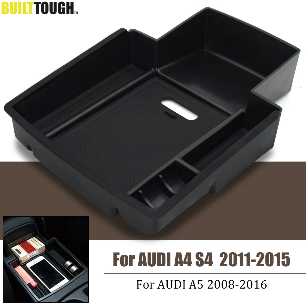 

Ящик для хранения в подлокотнике для Audi A4 S4 B8 2011 2012 2013 2014 2015 A5 2008-2020, органайзер для центральной консоли, перчаточный лоток, чехол для поддона