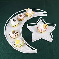 2022ramadan kareem iron tray moon star food tray islam muslim party golden dessert tray eid mubarak ramadan decoration for home