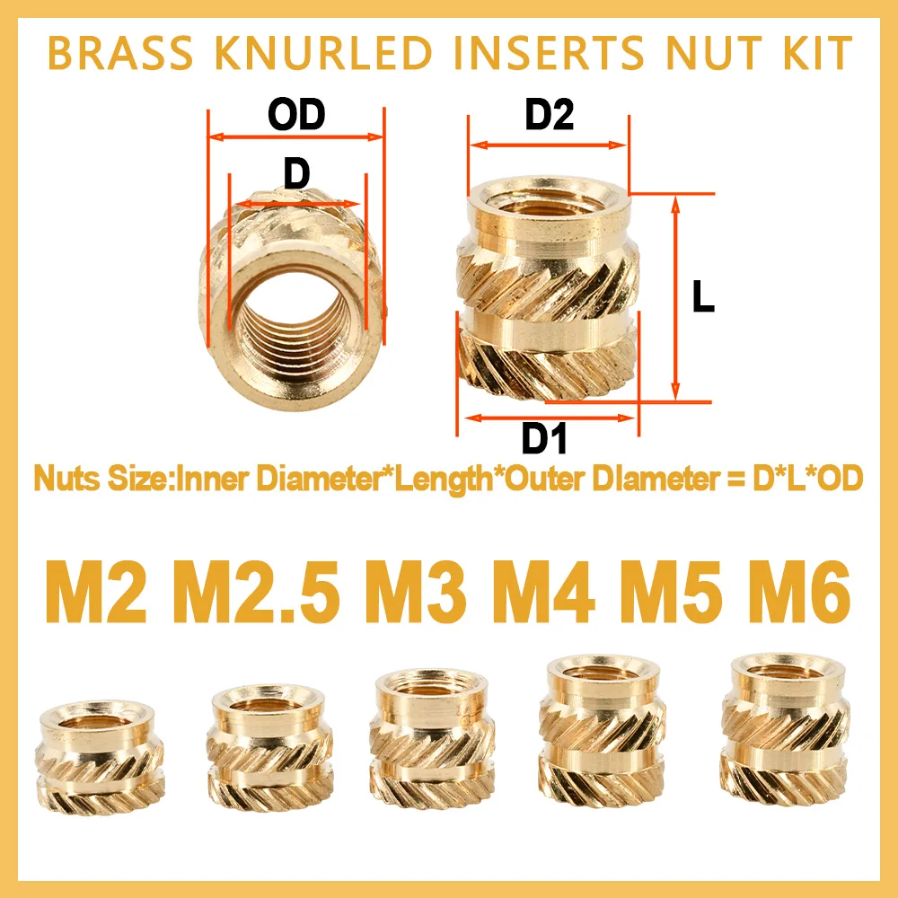 Нагревательный набор гайка с кольцевой вставкой из латуни M2 M2.5 M3 M4 M5 M6