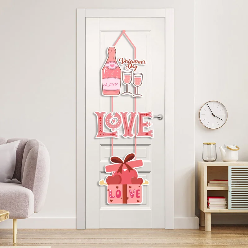

1PC Fashion Valentine's Day Hanging Ornaments Love Theme Door Hanging Wall Decor Party Supplies