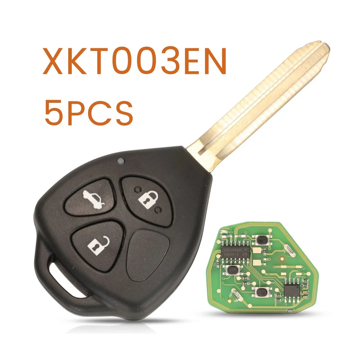 Xhorse XKTO03EN Универсальный провод дистанционный ключ флип 3 кнопки для Toyota стиль VVDI