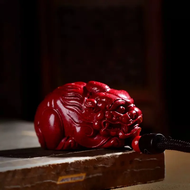 

High-end Red Sandstone Animal Pattern Pendant Necklace For Boyfriend Gift Popular Wealth Pixiu Necklace Male Jewelry Gift