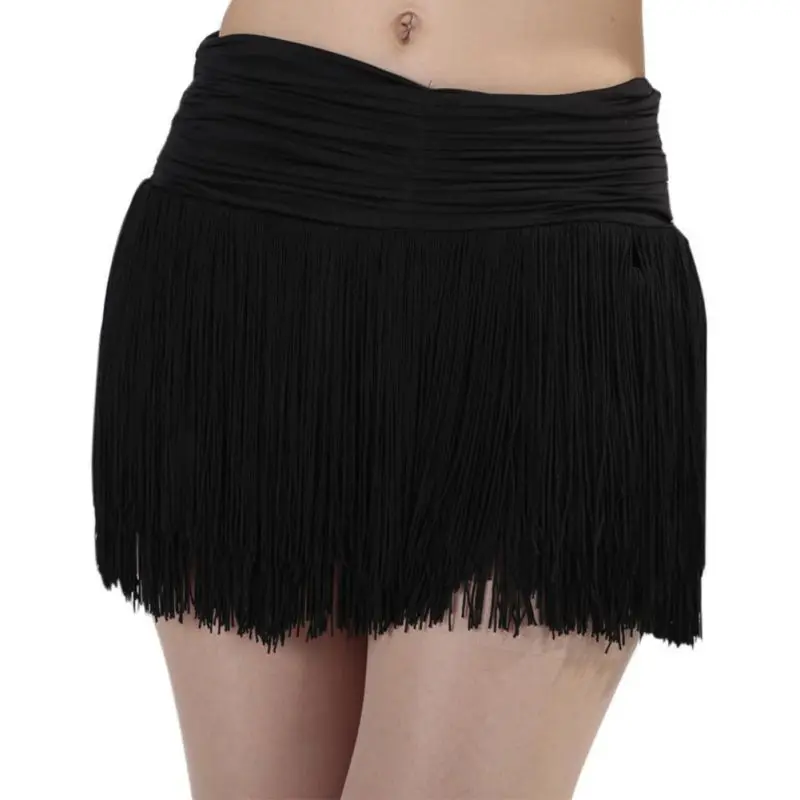 Lady Latin Dance Skirt For Womens black tassel Styles Latin Dance Competition/Practice Dancewear skirts