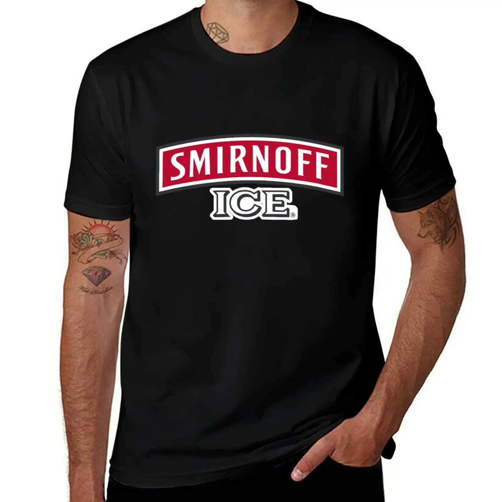 Фото Футболка с логотипом Smirnoff Ice, хлопковая футболка, 100% хлопок, персонализированные хлопковые футболки, футболка высокого качества №1