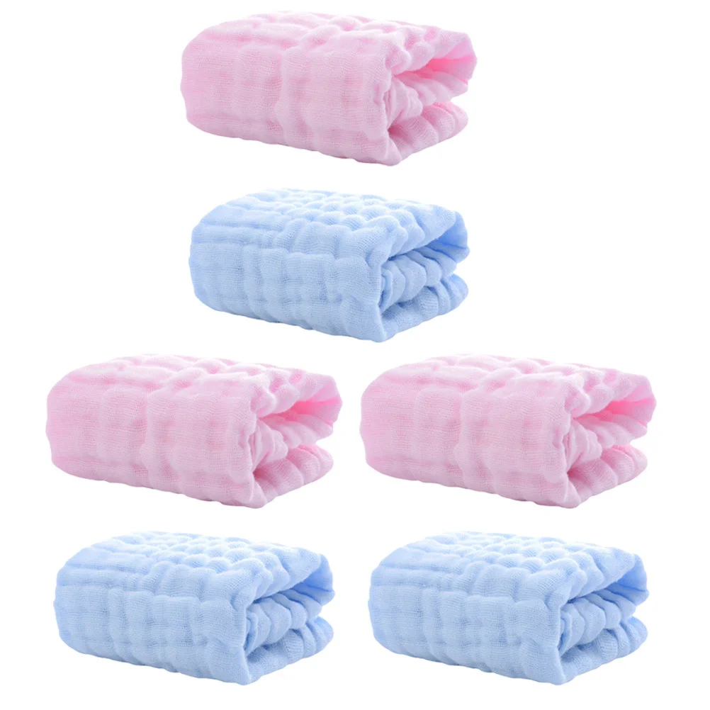 

6 Pcs Bath Towel Infant Burp Cloths Wrinkle Baby Saliva Cotton Burping Muslin Washcloths Newborn