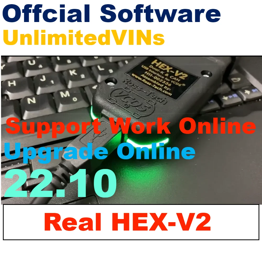 【NEW 2023】Real Hex V2 USB Interface For Vag Com VAGCOM 22.9 Professional VAG Diagnostic Coding Function HEX-V2 Update Unlimits