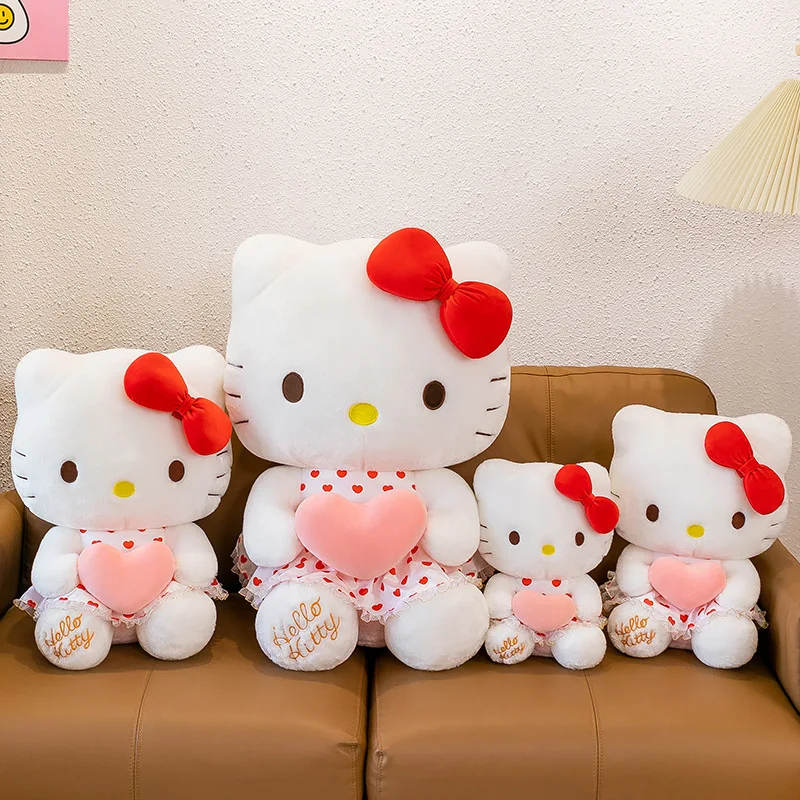 

Sanrio Cute Plush Toy Hello Kitty Anime Cartoon Heart Kitten Pillow Stuffed Doll Pillow Home Deco Birthday Christmas Gifts