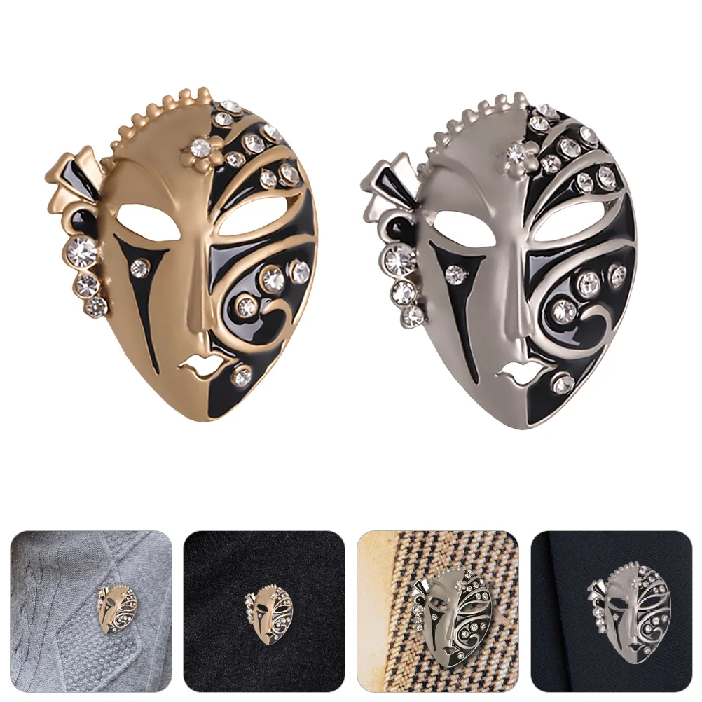 

2pcs/Set Alloying Fashion Punk Mask Bbrooch Punk Brooch Pin Bag Coat Decor Pin