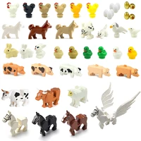 animal moc building blocks parts livestock poultry bricks accessories kits toys flying horse chick duck cattle rabbit wholesale