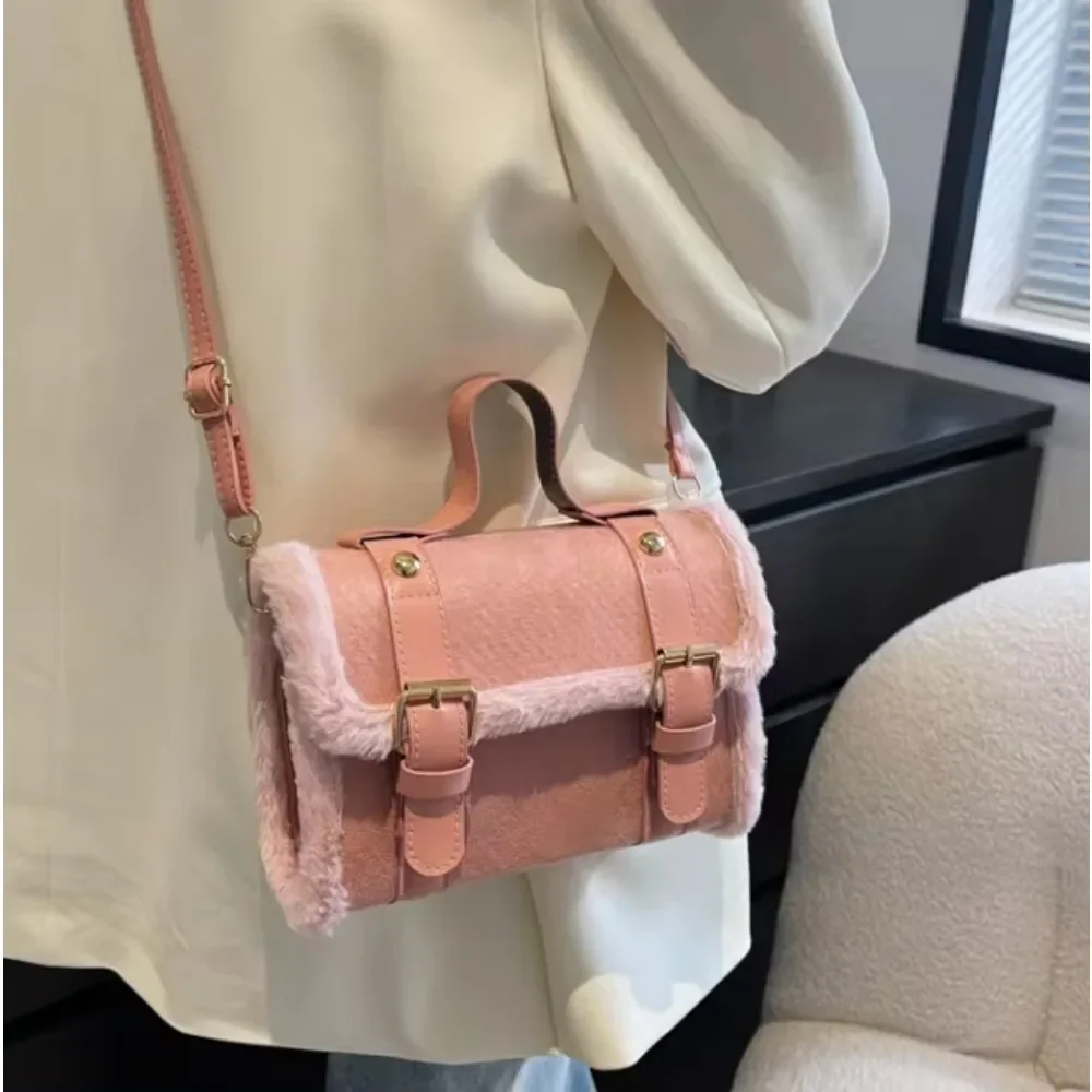 Повседневная осенне-зимняя Маленькая женская сумка из овечьей шерсти новинка 2023