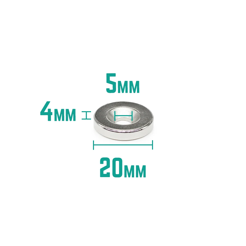 

2/5/10/15/20/50PCS 20x4-5 Round Rare Earth Magnet 20*4 mm Hole 5mm Disc Countersunk Permanent Neodymium Magnet 20x4-5mm 20*4-5