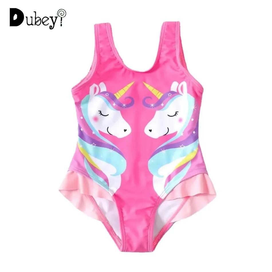 

Новый слитный купальник для маленьких девочек, купальники с пастельным единорогом и рюшами, купальный костюм для маленьких девочек, милые к...