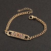 2022 bohemian womens new fashion jewelry color zircon mom bracelet for mothers bracelet mothers day gift