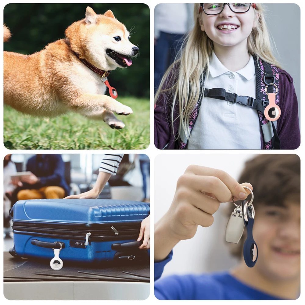 4PCS Protective Sleeve Case Cover For Apple Airtag Tracker Location Keychain Silicone Cover For Apple air tag Tracker Locator