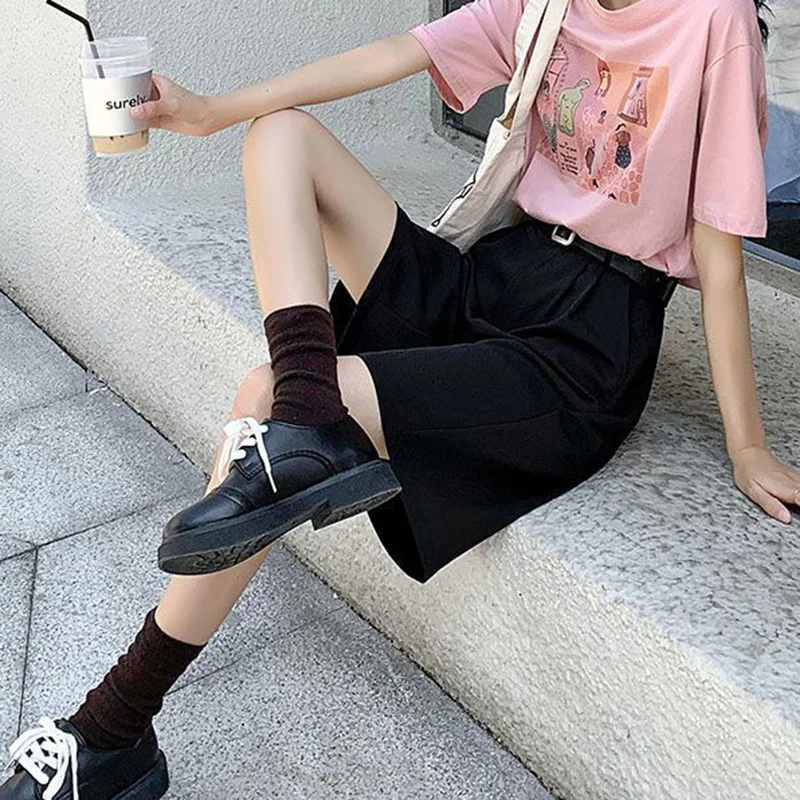 

2023Casual shorts, Oversized Summer Shorts for Women Korean High Waist Loose Short Pants Woman All-Match Solid Color Shorts Fem