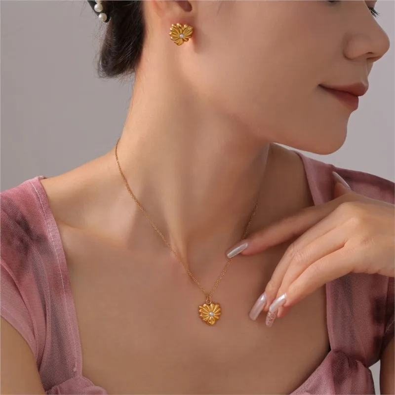 Модные серьги-гвоздики для женщин позолоченные водонепроницаемые женские