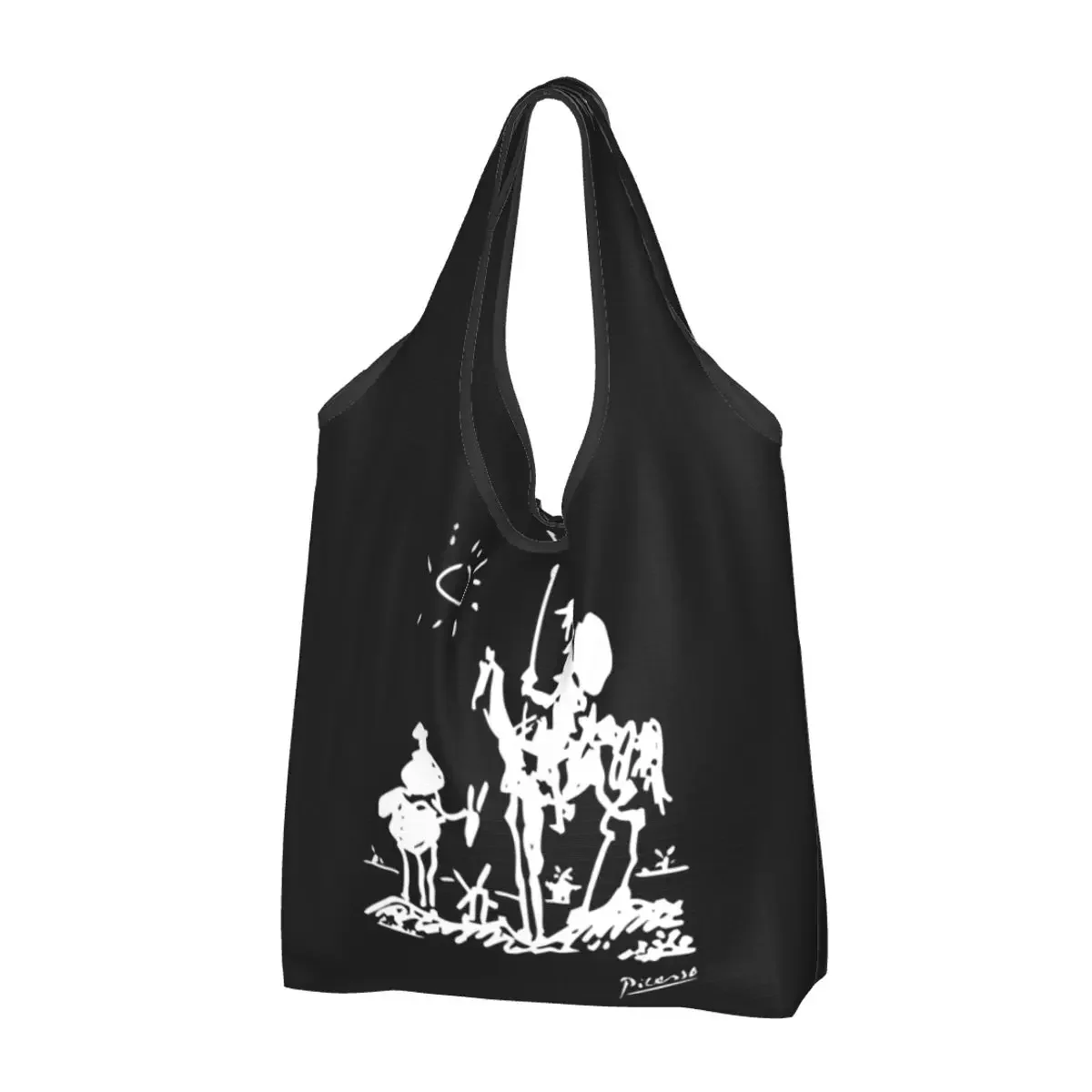 

Fashion Printed Pablo Picasso Don Quixote Shopping Tote Bags Portable Shoulder Shopper Spanish Artist Handbag