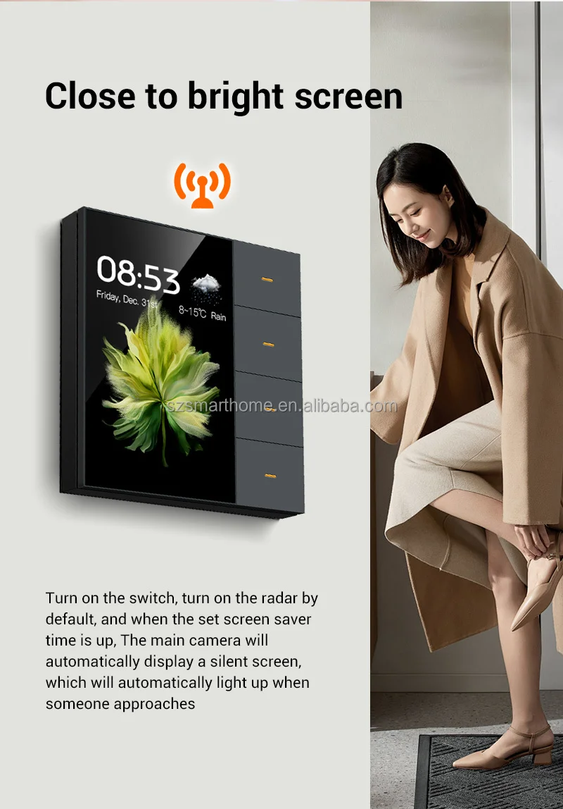 Фото Хит продаж: 4-клавишный сенсорный настенный выключатель Zigbee Smart Life для умного дома, прочный, современный, с управлением через приложение, совместим с умным домом, модель F3 P №5