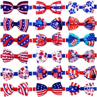 adjustable dog bowtie pet hair bows tie cat flag of the united states necklace butterfly cat ribbon portable collar pet supplies
