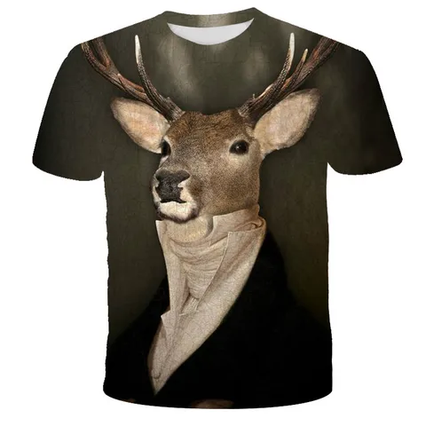 Полиэстерная футболка с 3D принтом животные