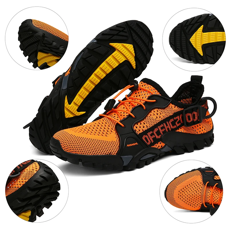 

Men Women Outdoor Trainers Hiking Walking Shoes Summer Flying Woven Breathable Mesh Surface Climbing Shoe Tourism Trekking Boots