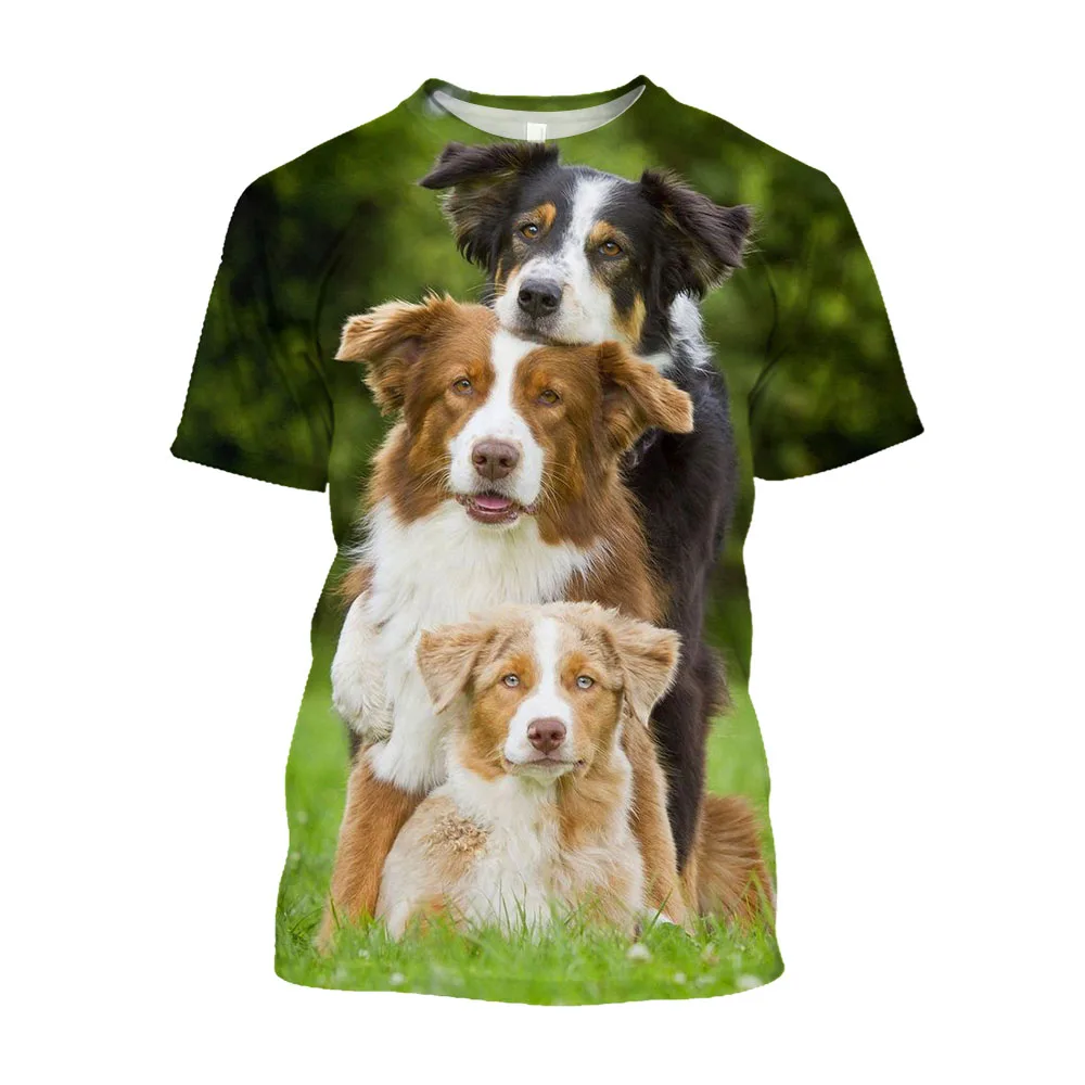 

Jumeast 3D Australian Shepherd T-shirts For Men Animal Dog Plus Size Light Academia T Shirt Breathable Kawaii Clothes T-shirty