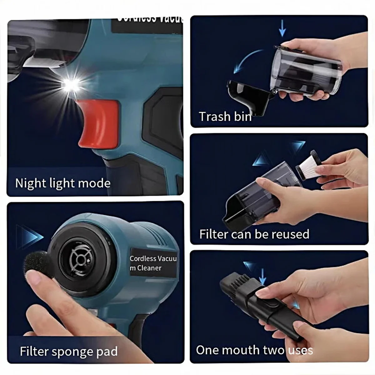 Беспроводной электрический пылесос Bosch 18В с мощным двигателем 240Вт, портативный ручной пылесос для пола, ковров и автомобиля (art.: 3920d8dcd53a2) - 3920d8dcd53a2