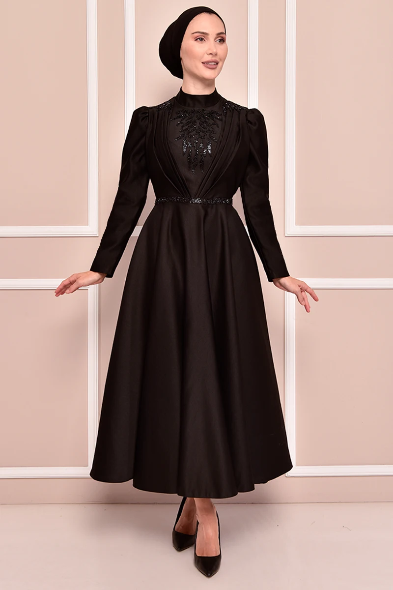 Женское атласное вечернее платье-абайя, черные платья для вечеринок в Саудовской Аравии, платья для женщин, турецкое платье-абайя, kbr21324