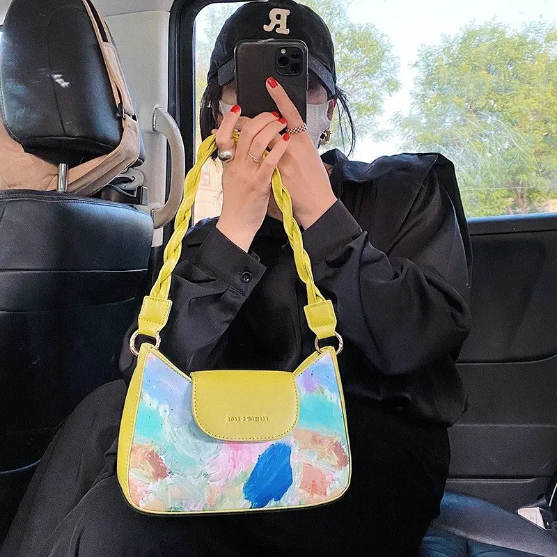 

Retro Totes Bags for Women 2022 Trendy Vintage Handbag Female Small Subaxillary Bags Casual Retro Mini Shoulder Bag