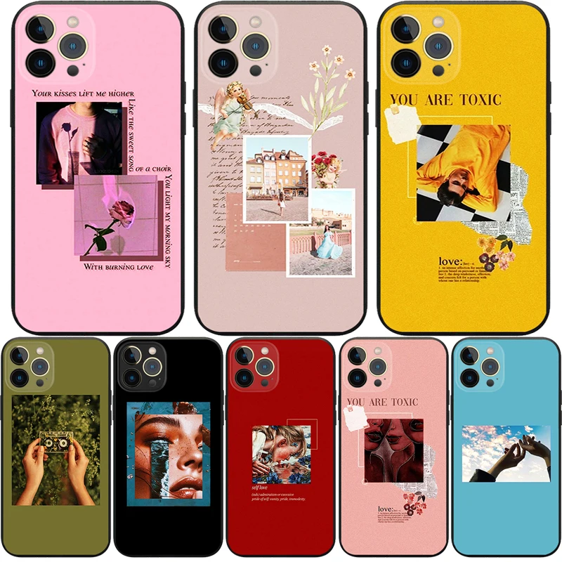 

Aesthetics of Fashion Art Phone Case for Redmi Note 3 5 6 7 8 9 10 11 ProMax K40 K30 K20 9T 8T Soft Silicone Lens Protect Cover