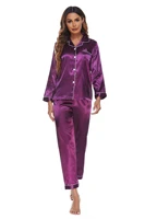 new design spring summer autumn women faux silk satin nightgown set pajamas nightwear for lady girls