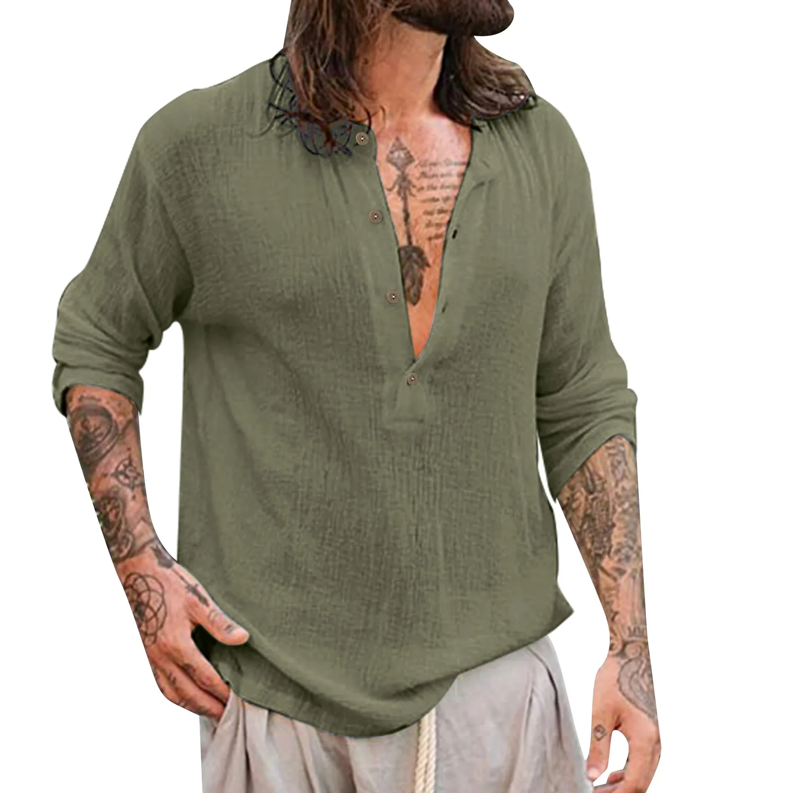 

Белая классическая рубашка для мужчин, Модный повседневный Топ, простая Удобная Однотонная рубашка с воротником на пуговицах, свободная ру...