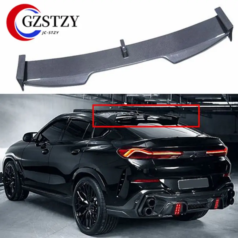 Для BMW X6 G06 2019 2020 2021 2022 из настоящего углеродного волокна задний багажник спойлер