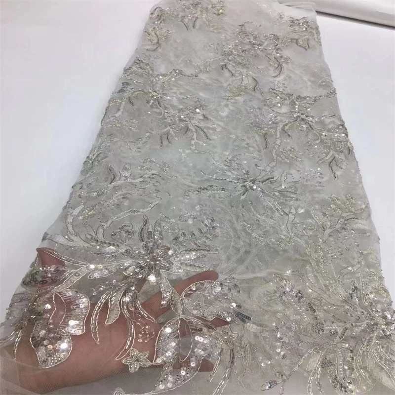 

African Lace Fabric Sequins Groom Tulle Lace Fabric 2022 High Quality Nigerian French Lace Fabric Embroidered Dress xx22-32